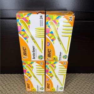 BIC BL24 Brite Liner Yellow Highlighters Chisel Point Box Of 24 - 4 packs